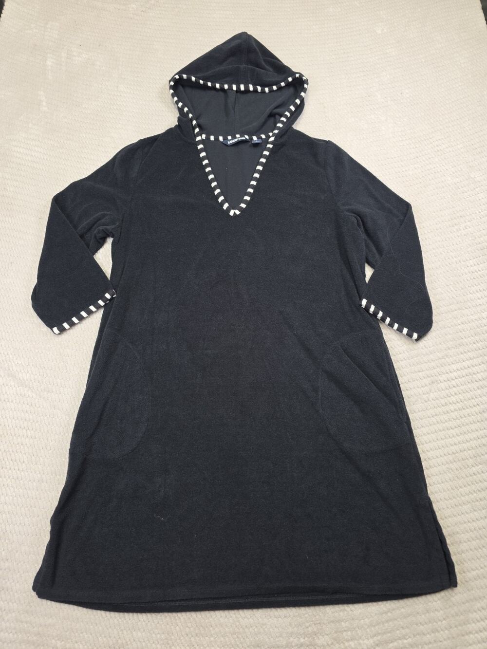 Lands End Swimsuit Cover Up Womens Large 14/16 Terry Cloth Hooded Pockets
